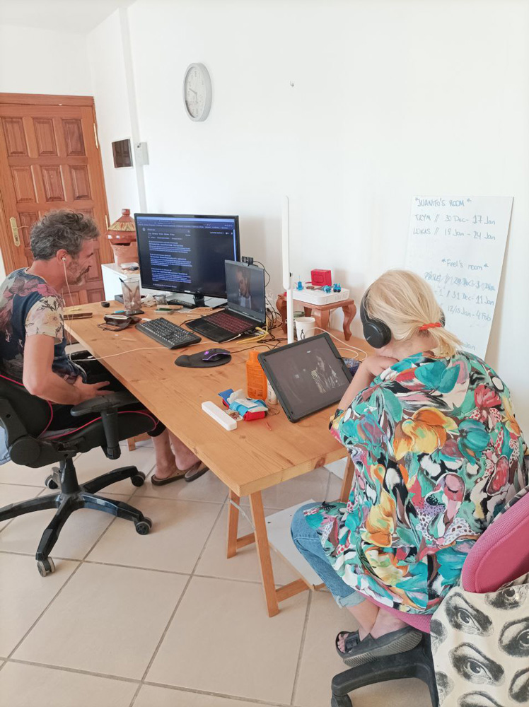 Digital Nomads Collaborating in Vagabonds Coliving Coworking Space